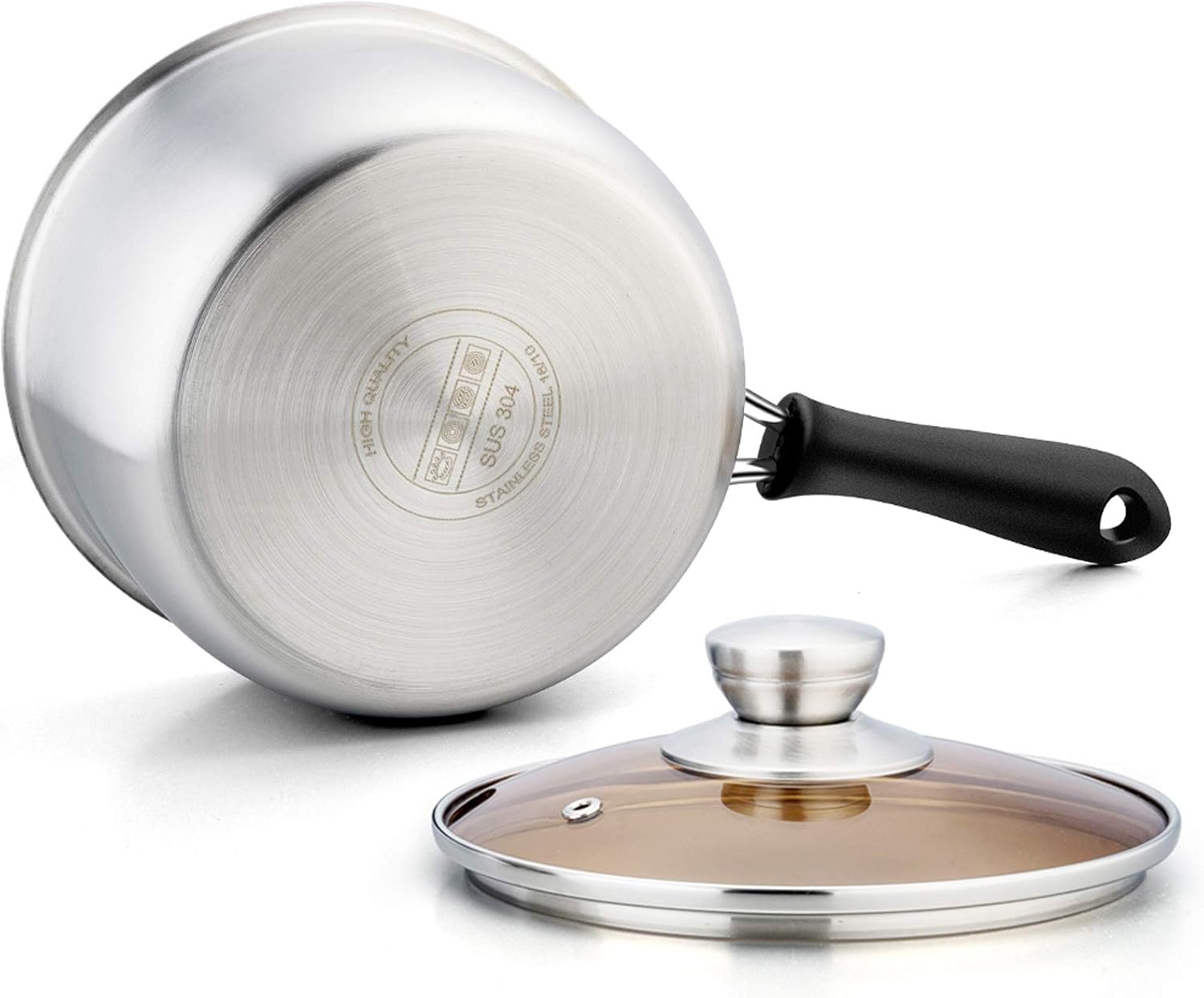 P&P CHEF 1 Quart Sauce Pan With Lid, Small Pot Saucepan, 1 Pc