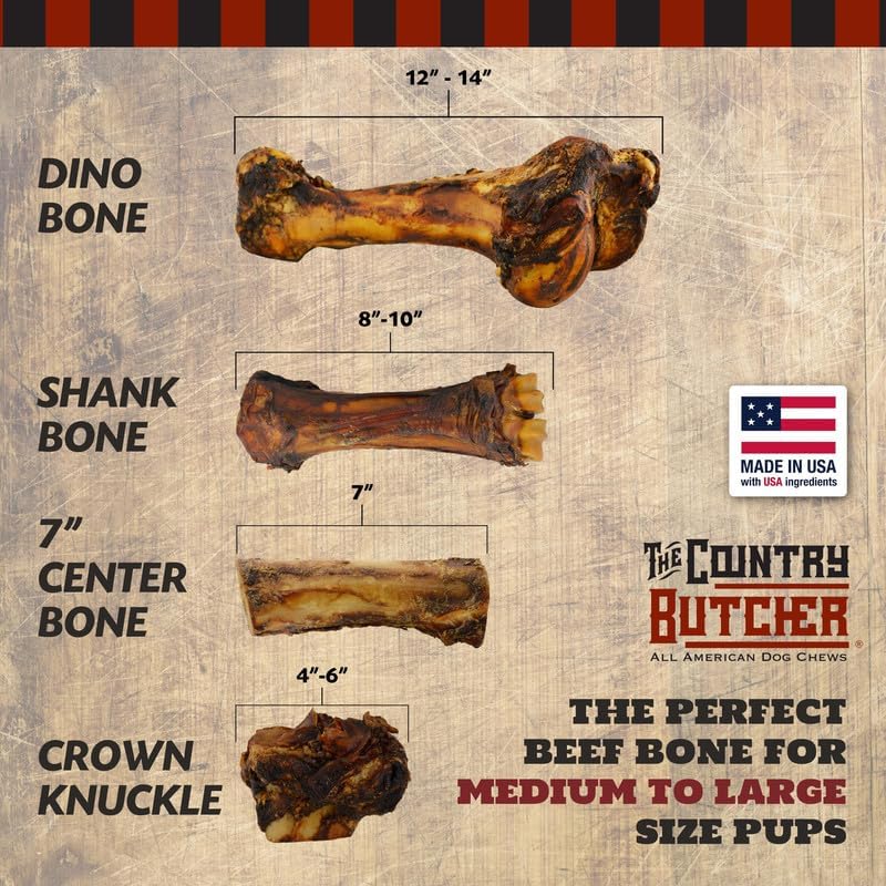 THE COUNTRY BUTCHER Giant Dog Bone, Long Lasting, Aggressive Chewers, USA