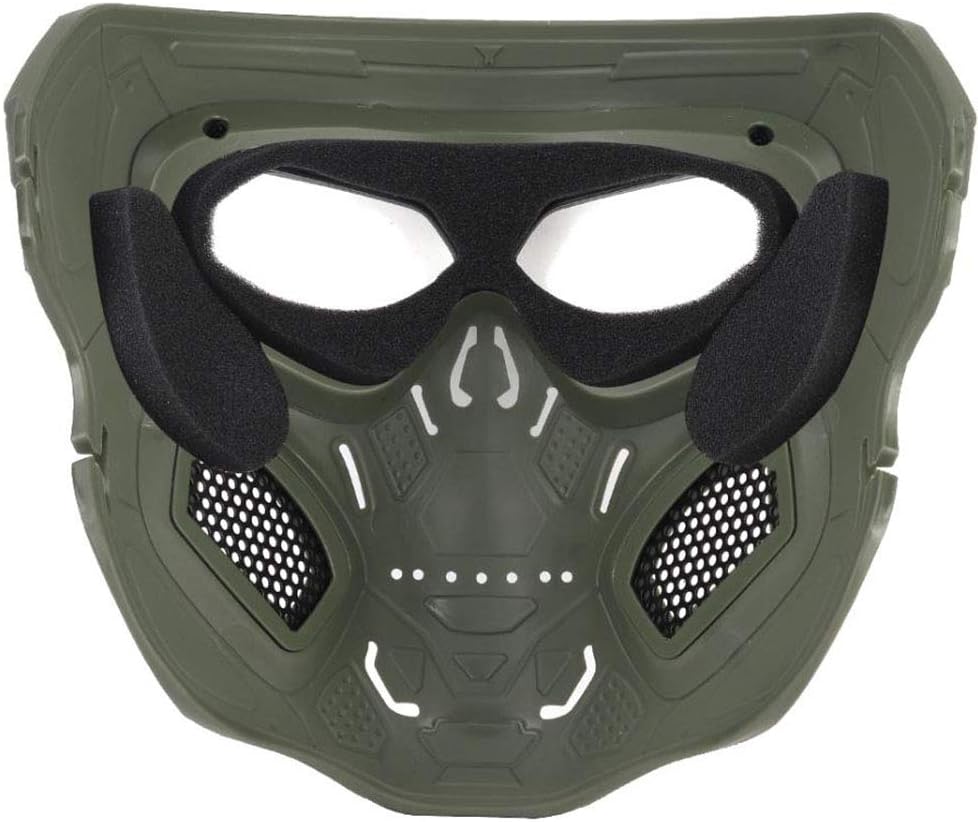 Tactical Mask Protective Full Face Clear Goggle Skull mask Dual Mode Wearing Design Adjustable Strap