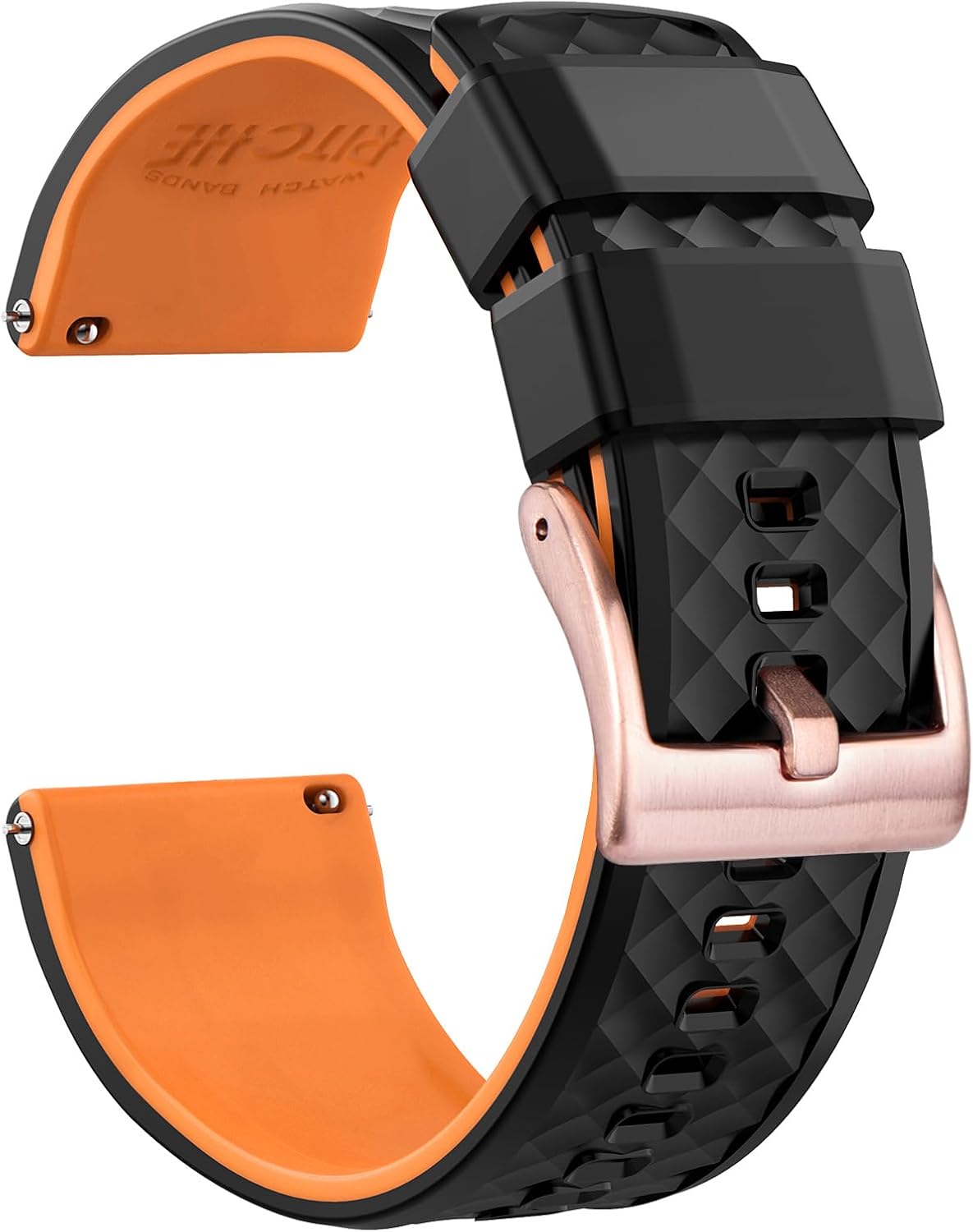 Ritche Christmas Gift Silicone Watch Bands 18mm 20mm 22mm 24mm Quick Release Rubber Watch Bands for Men, White Elephant Gifts