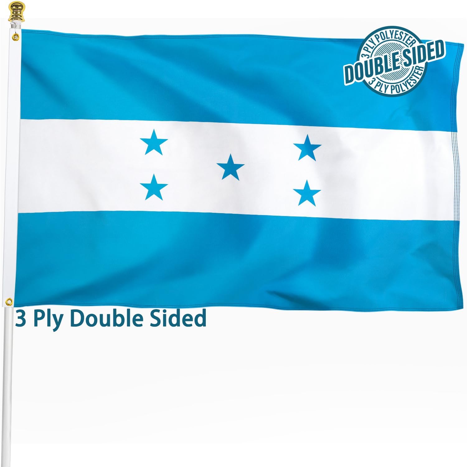 Nicaragua Flag 3x5 ft Outdoor Bandera de Nicaragua Nicaraguan National Flag | Double Sided 3 Ply Heavy Duty Polyester Banner with Brass Grommets for Home and Outdoor Decoration, 4 Rows Stitching