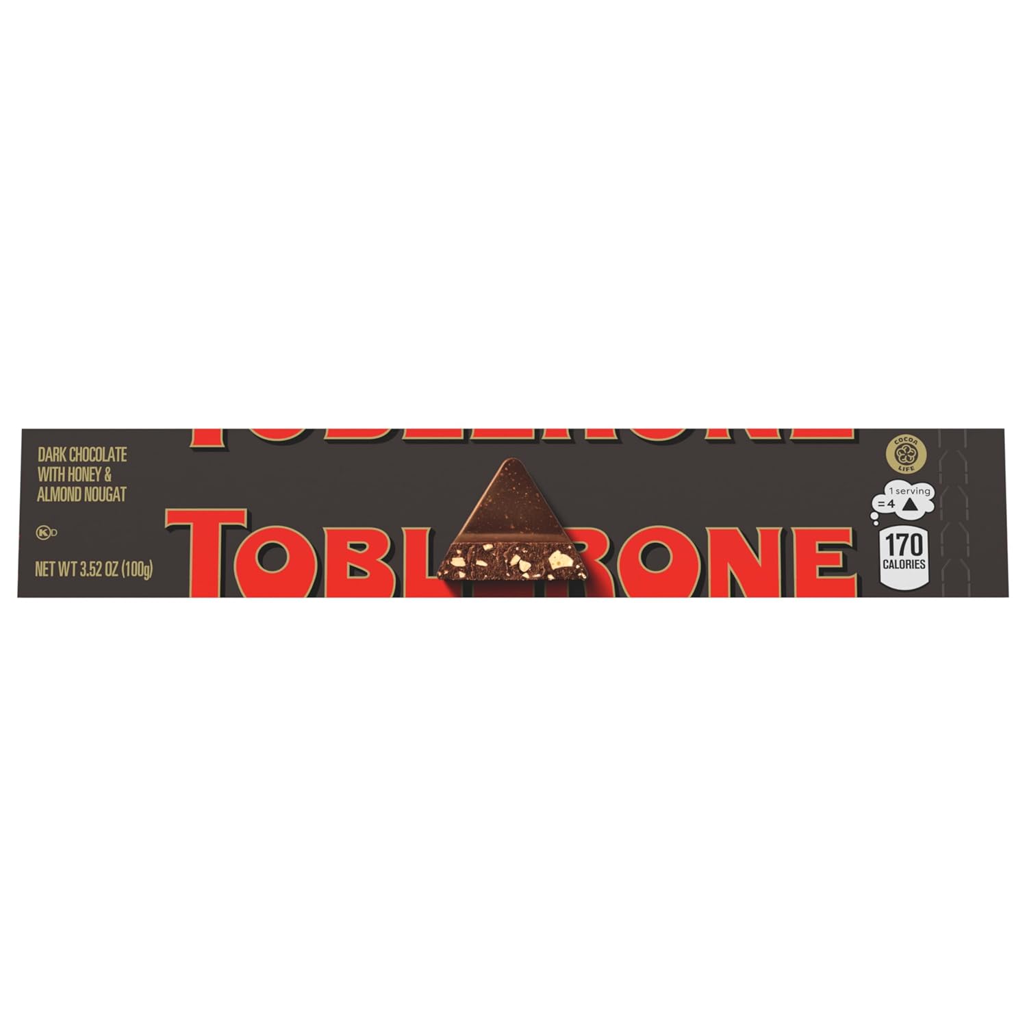TOBLERONE Dark Chocolate Bar with Honey and Almond Nougat, 20 Bars | Bulk Chocolate