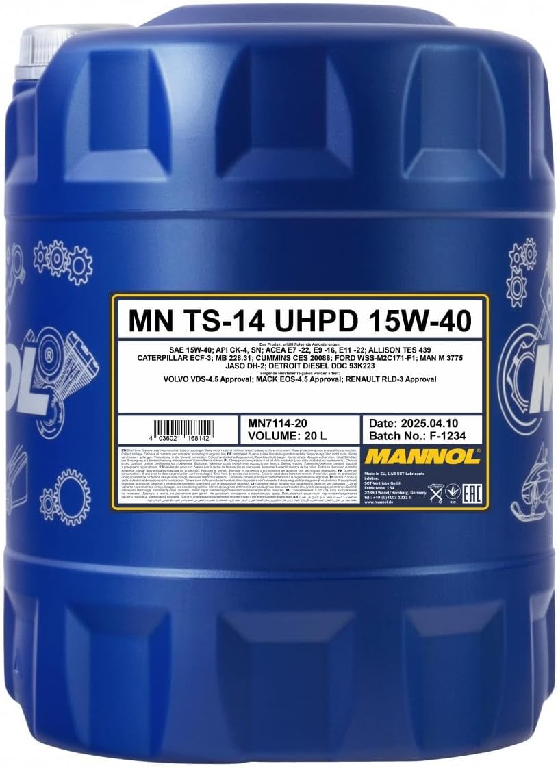 MANNOL 7114 Professional Formula Synthetic Oil 15W40 for Trucks and Buses, 20L