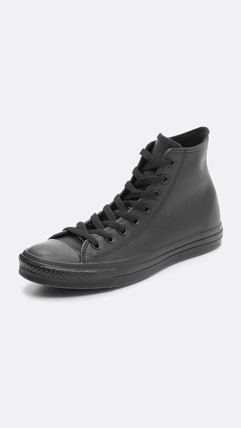 Converse Chuck Taylor All Star Leather High Top Shoe, black mono, 6 M US