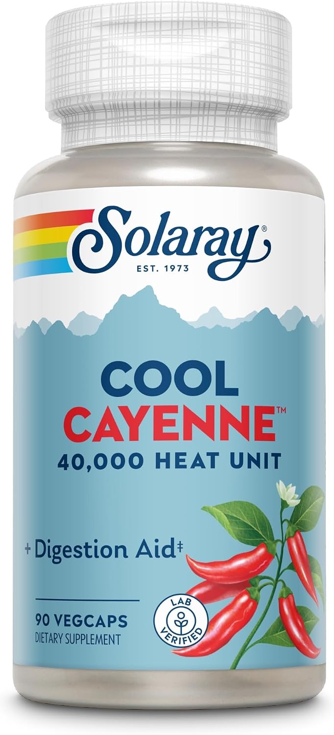 SOLARAY Cool Cayenne 40,000 Heat Units, 45 Servings, 90 VegCaps