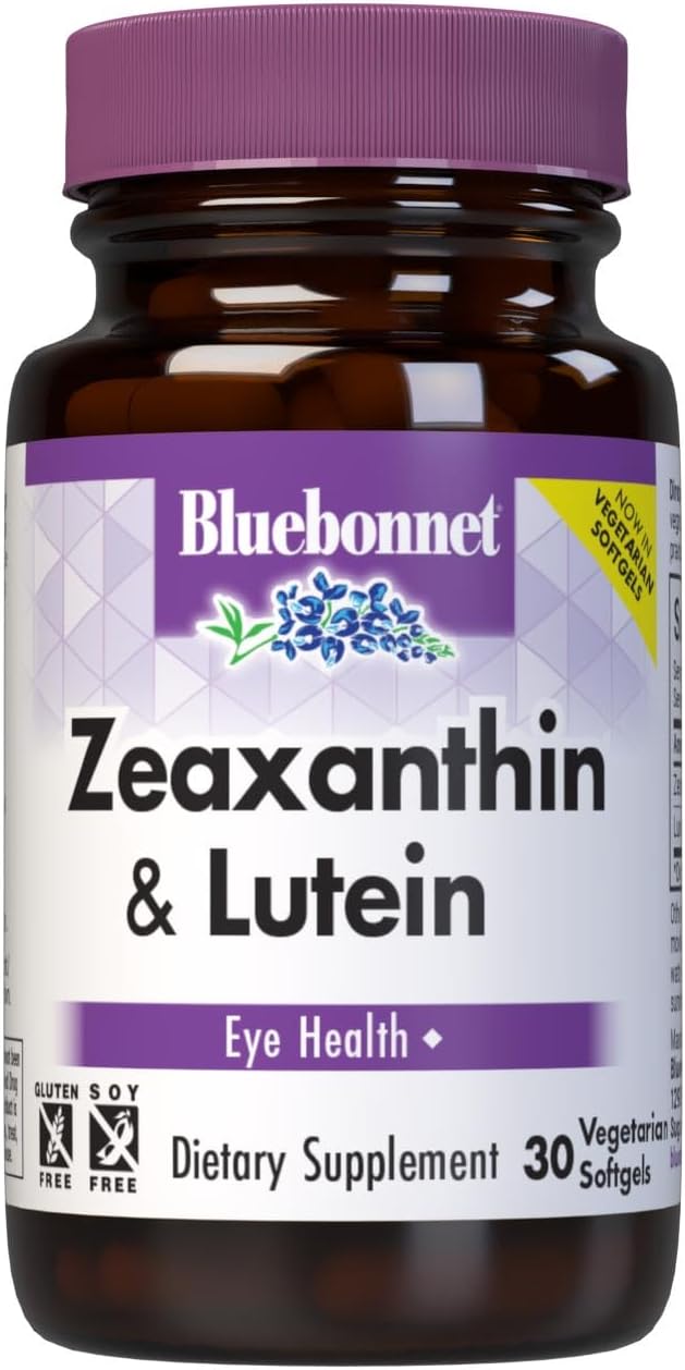 Bluebonnet Nutrition Zeaxanthin & Lutein, Eye Health*, Gluten-Free, Dairy-Free, 60 Vegetarian Softgels, 60 Servings | Eye Health; Vegetarian, Gluten-Free, Dairy-Free