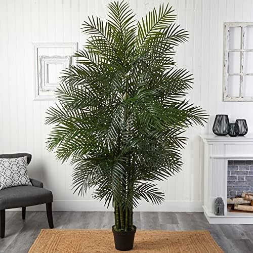 Nearly Natural 7.5ft Artificial Areca Palm Tree, UV Resistant (Indoor/Outdoor)
