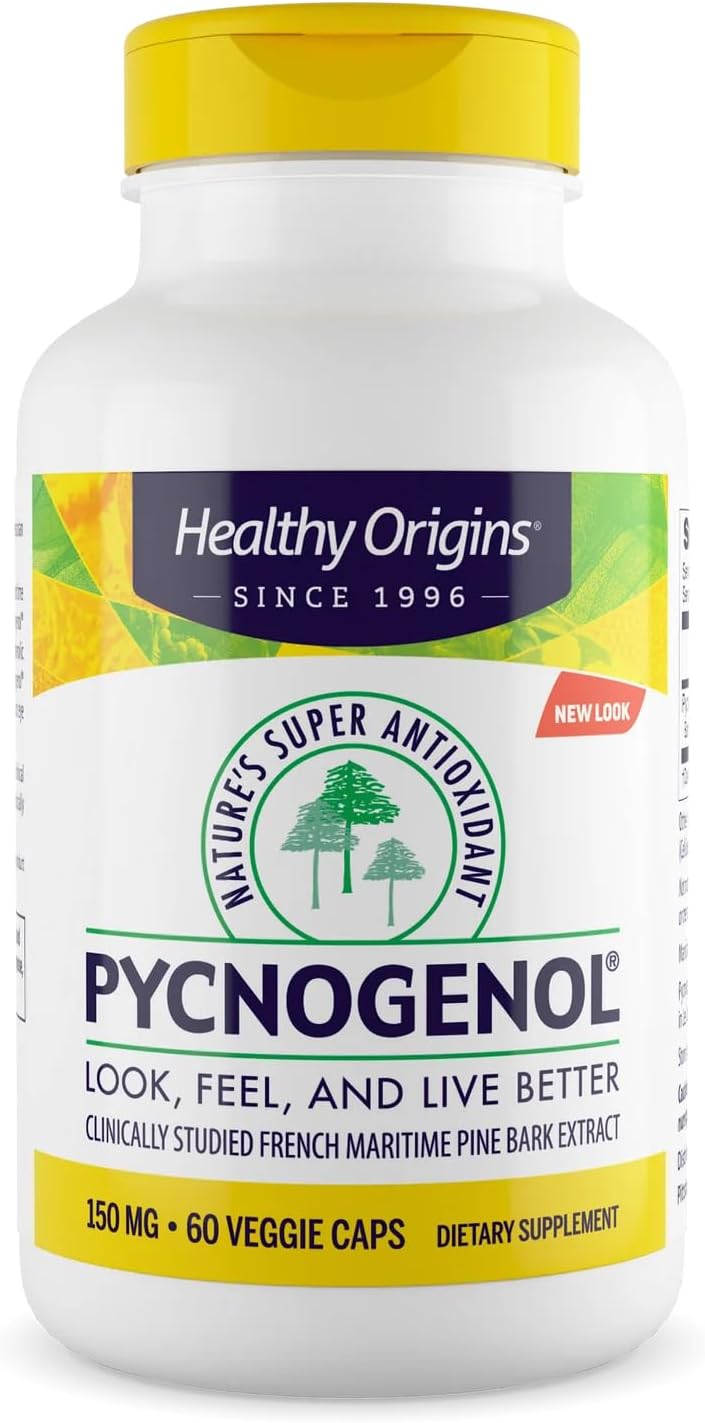 Healthy Origins Pycnogenol Pine Bark 150 mg, 60 Veggie Caps