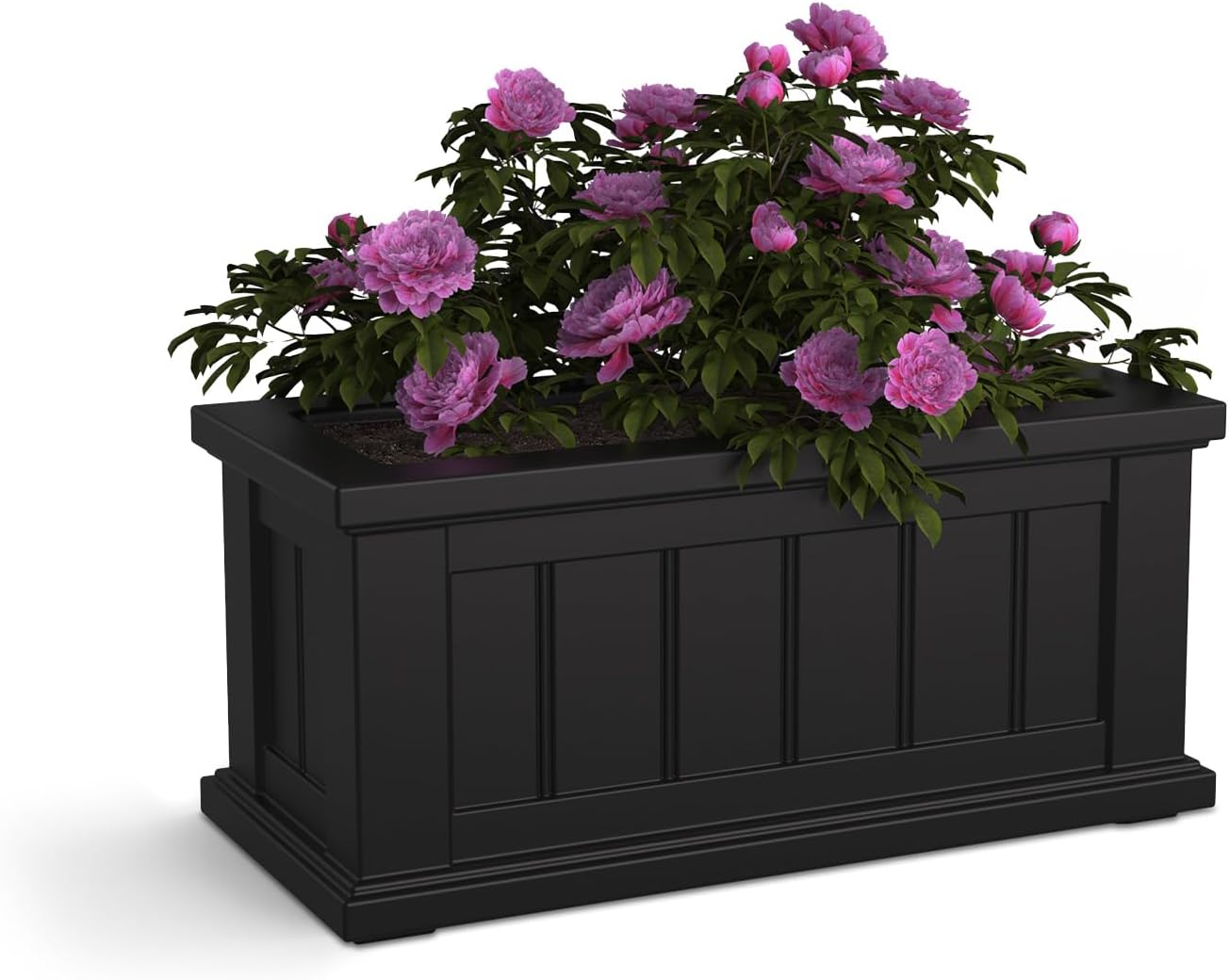 Mayne Cape Cod 24in Self-Watering Rectangular Planter, White | Self-watering, All season, Fade resistant, Double-wall design, 15-year warranty