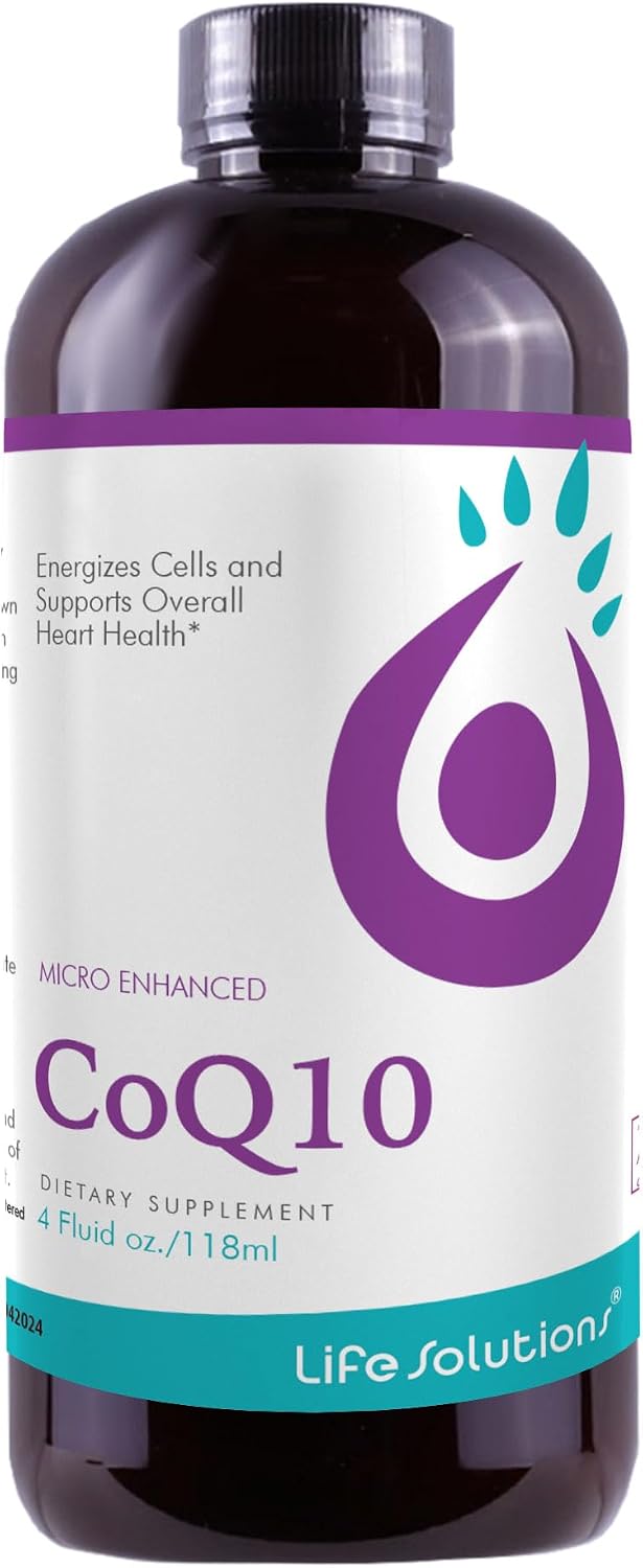 Life Solutions Liquid CoQ10 Supplement, 50 mg, 4 oz Bottle | High Absorption, Coenzyme Q10, per Serving, Energy, Heart Health, Antioxidant Support