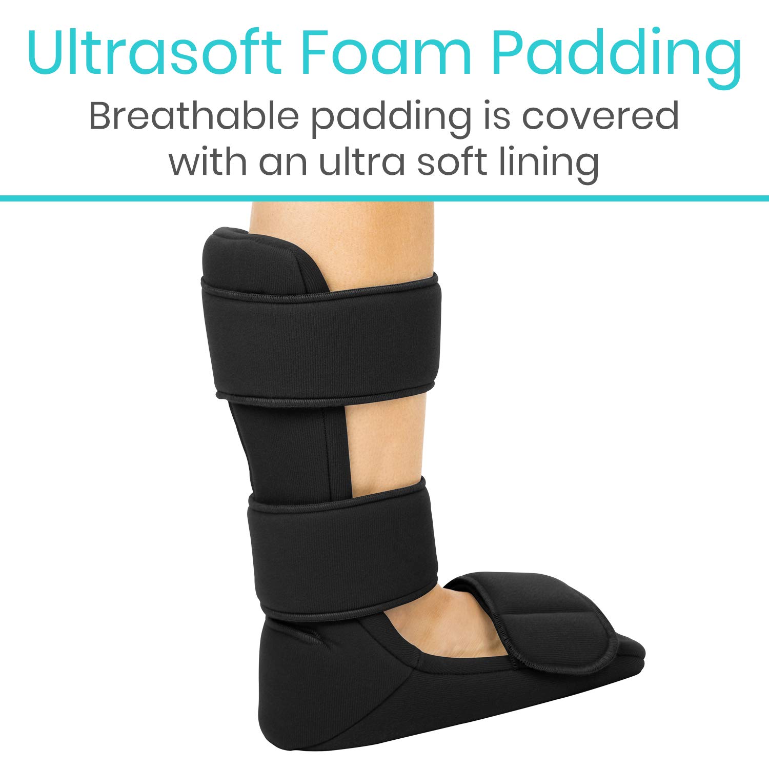 Vive Plantar Fasciitis Night Splint Plus Trigger Point Stretch Wedges | Soft Leg Brace Support, Orthopedic Sleeping Immobilizer Stretch Boot (Large: Men's: 8.5-11, Women's: 10-12)