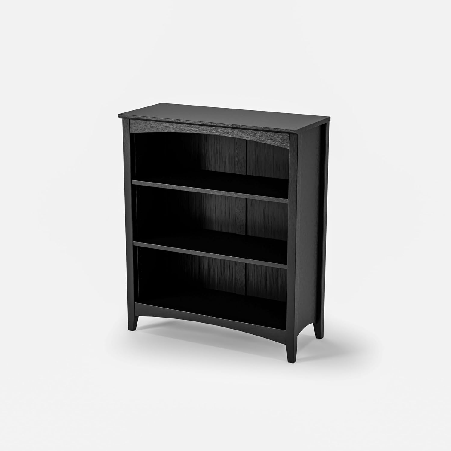 Shaker Style 3 Shelf Bookcase / Solid Wood / 36" High / Adjustable Shelving / Closed Back / Display Bookshelf for Living Room, Bedroom, Home and Office, White