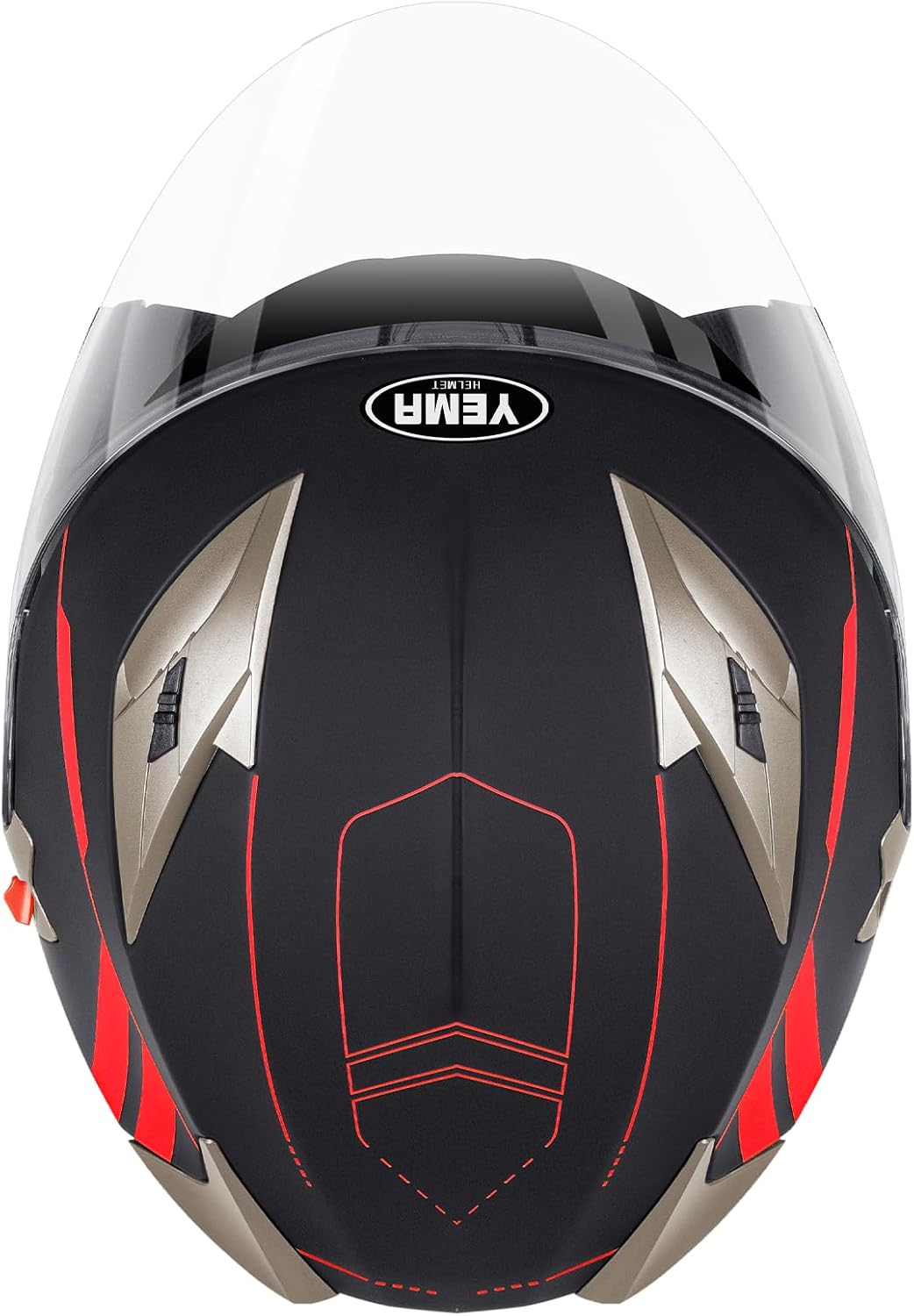 YEMA Open Face Motorcycle Helmets, DOT Approved 3/4 Moped Helmet Dual Visor Quick Release Buckle, Helmets for Adults Motorcycle Men Women Helmets for Moped Scooter Streey