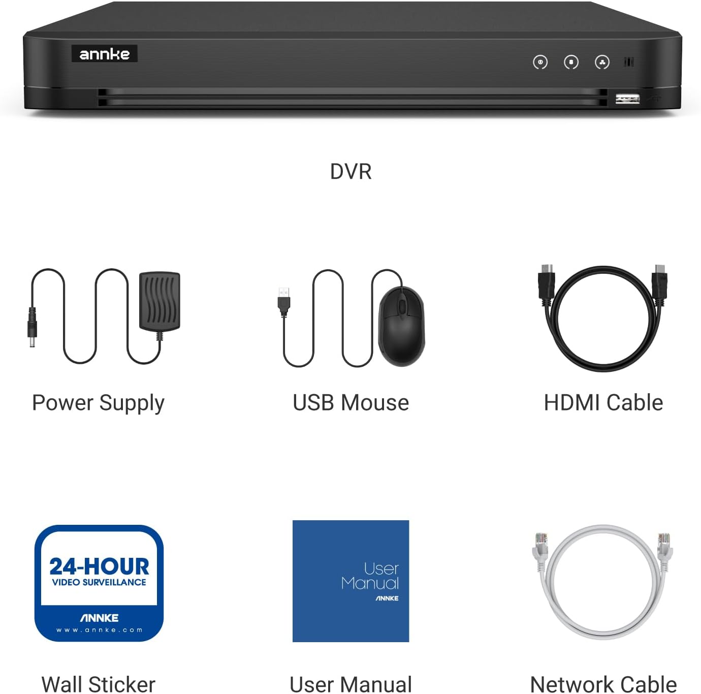 ANNKE 16CH 4K/8MP DVR for Security Camera, AI Motion Detection, No HDD