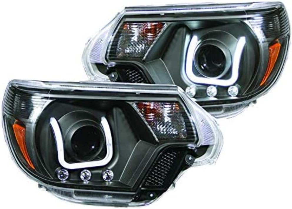 Anzo USA 111290 Headlight Assembly Clear Lens Pair Black w/U-Bar