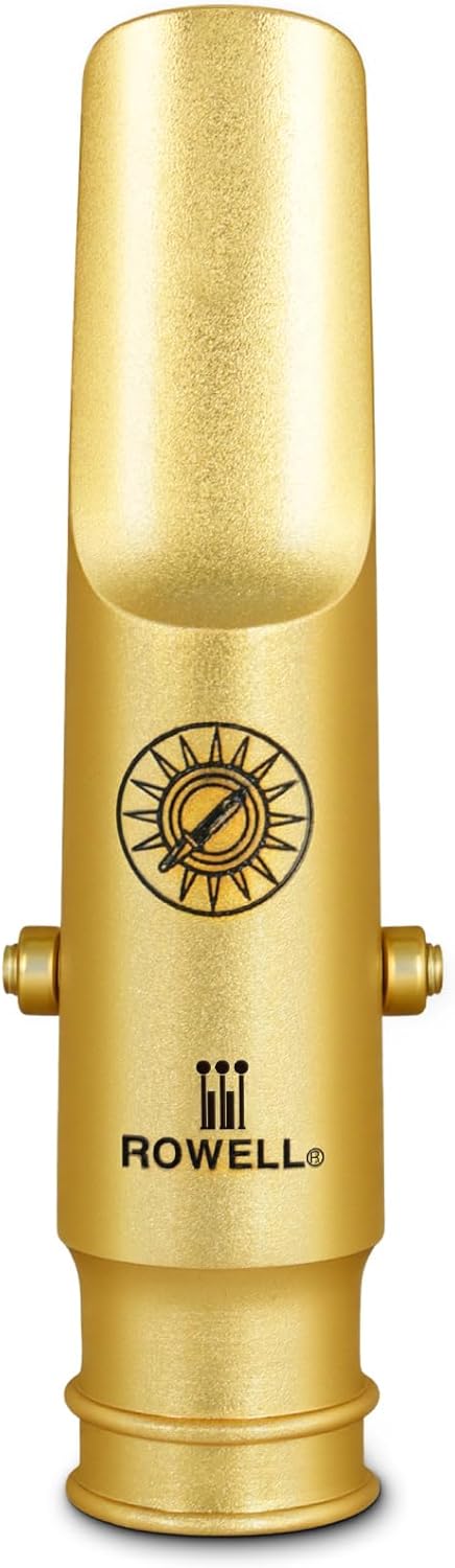 ROWELL Tenor Saxophone Metal Mouthpiece Jazz Sax Mouthpiece- 5-Level Adjustable Ligature & Protective Cap Full Tone for Jazz & Concert Band