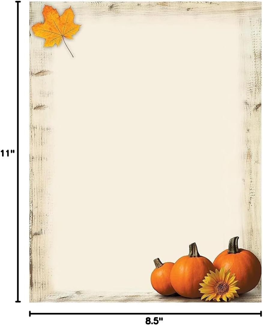 Great Papers! Pumpkin Sunflower Letterhead, 80 count, 11" x 8.5" (2017014)