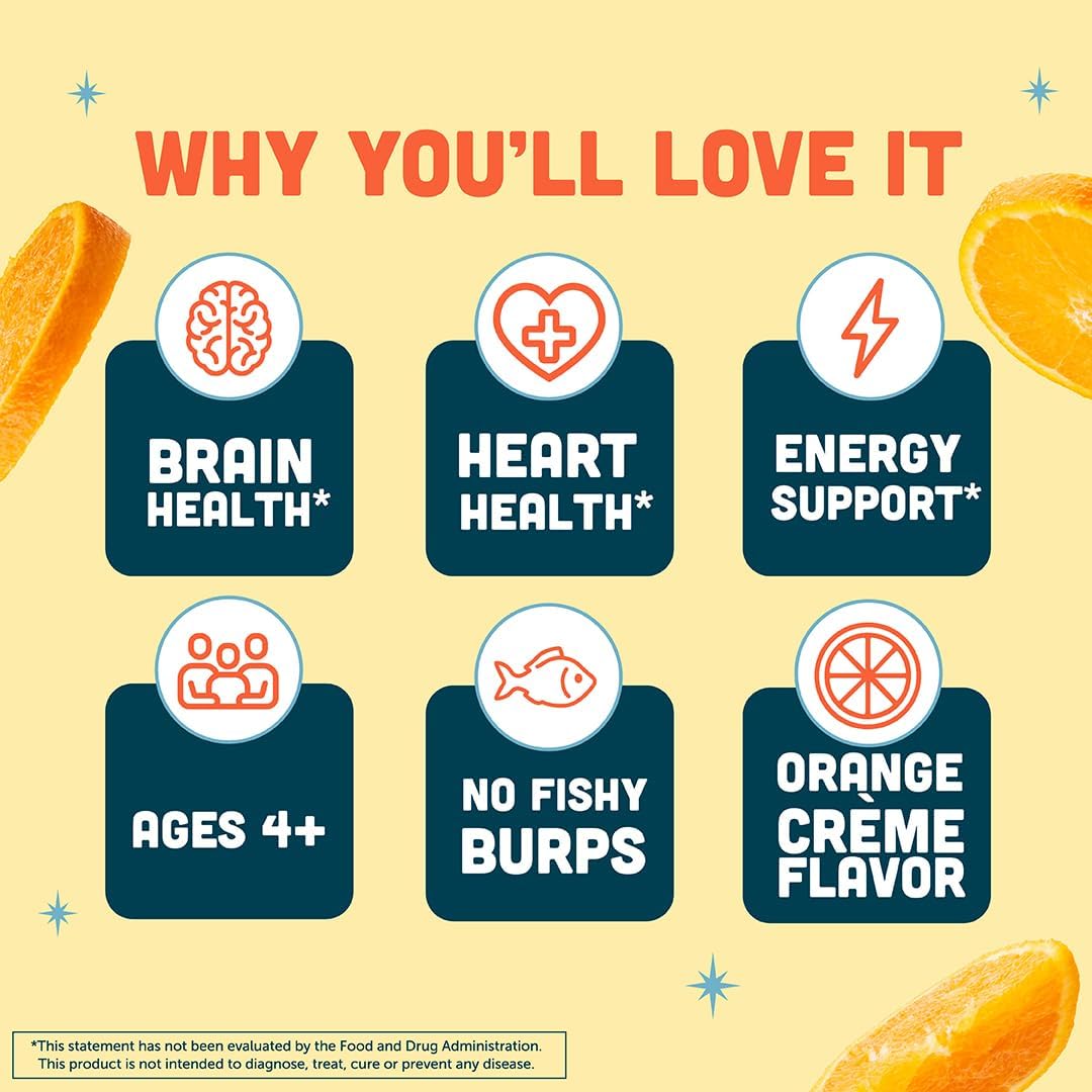 Barlean's Total Omega 3 6 9 Orange Crème Liquid Fish Oil Supplement with Borage and Flaxseed Oil, 2,400 mg of Omegas EPA and DHA Plus GLA for Joint and Heart Health, 8 oz | Fish, borage & flax oils, EPA DHA ALA GLA omegas, Burpless, Non-GMO, Gluten-free,…