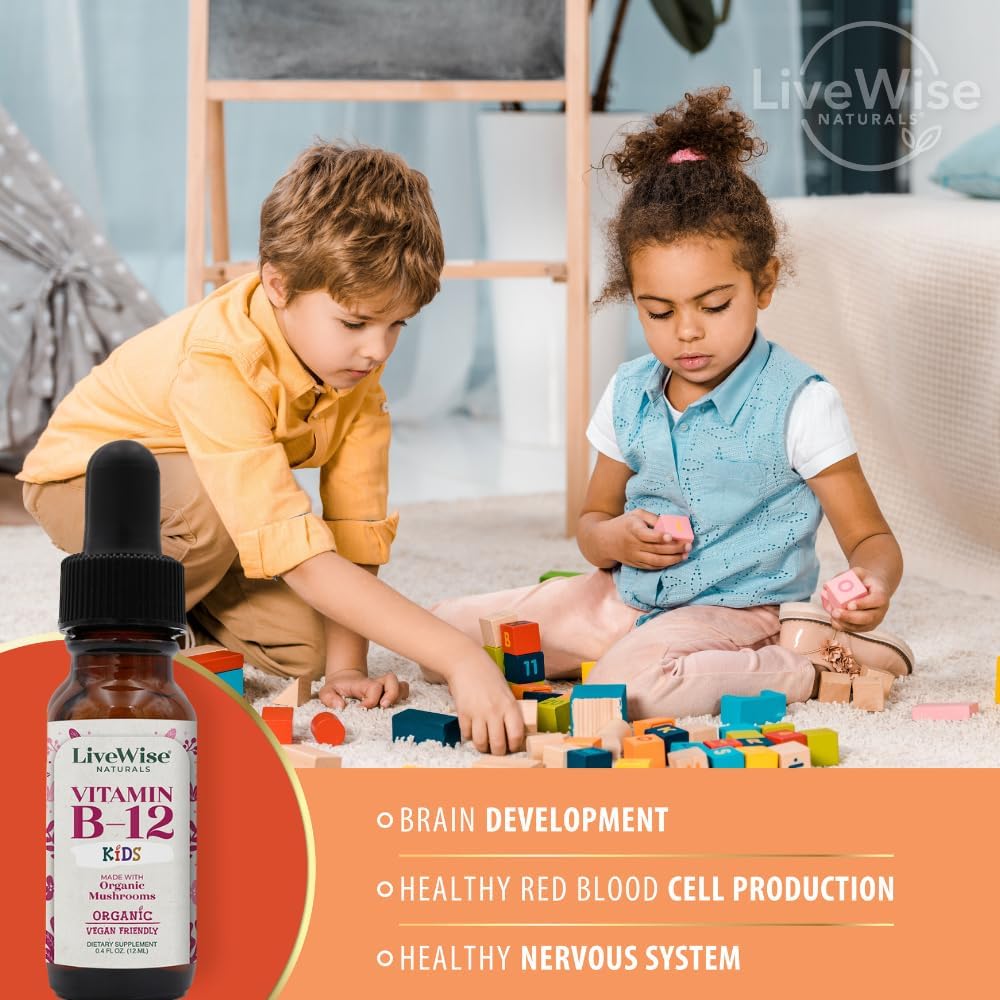 Organic Vitamin B12 1000 mcg Sublingual Liquid Drops, Unflavored, 2 oz | Methylcobalamin & Adenosylcobalamin, Bioactive Blend for Energy, Clarity & Focus, Vegan, Non-GMO, For Adults, 1 Year+ Supply