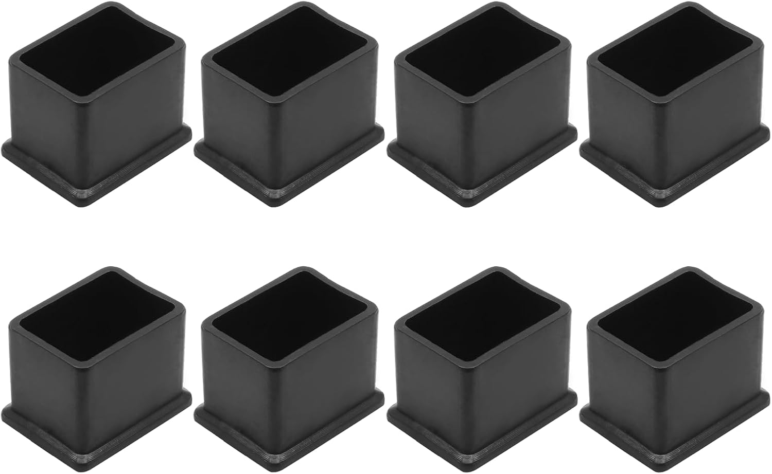Bonsicoky 20Pcs Rectangle Rubber Furniture Leg Caps (3/4" x 1-1/2"), Vinyl Flexible Chair Leg Floor Protectors for Patio Indoor Chair Table Bed