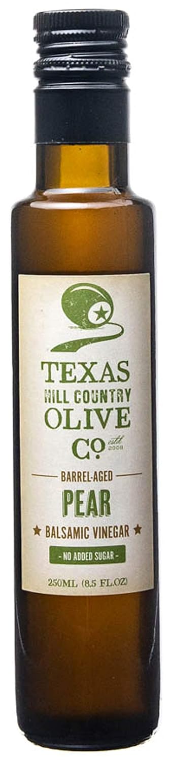 White Lemon Balsamic Vinegar - Gourmet Barrel Aged Infused Balsamic Vinegar - Great for Dressing Dipping Glazing - No Artificial Flavors or Added Sugar - Made in Texas (8.5 oz)