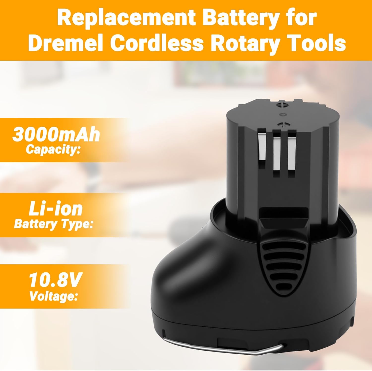 Joiry 2-Pack Replacement Dremel Battery, 10.8V 3000mAh Li-ion