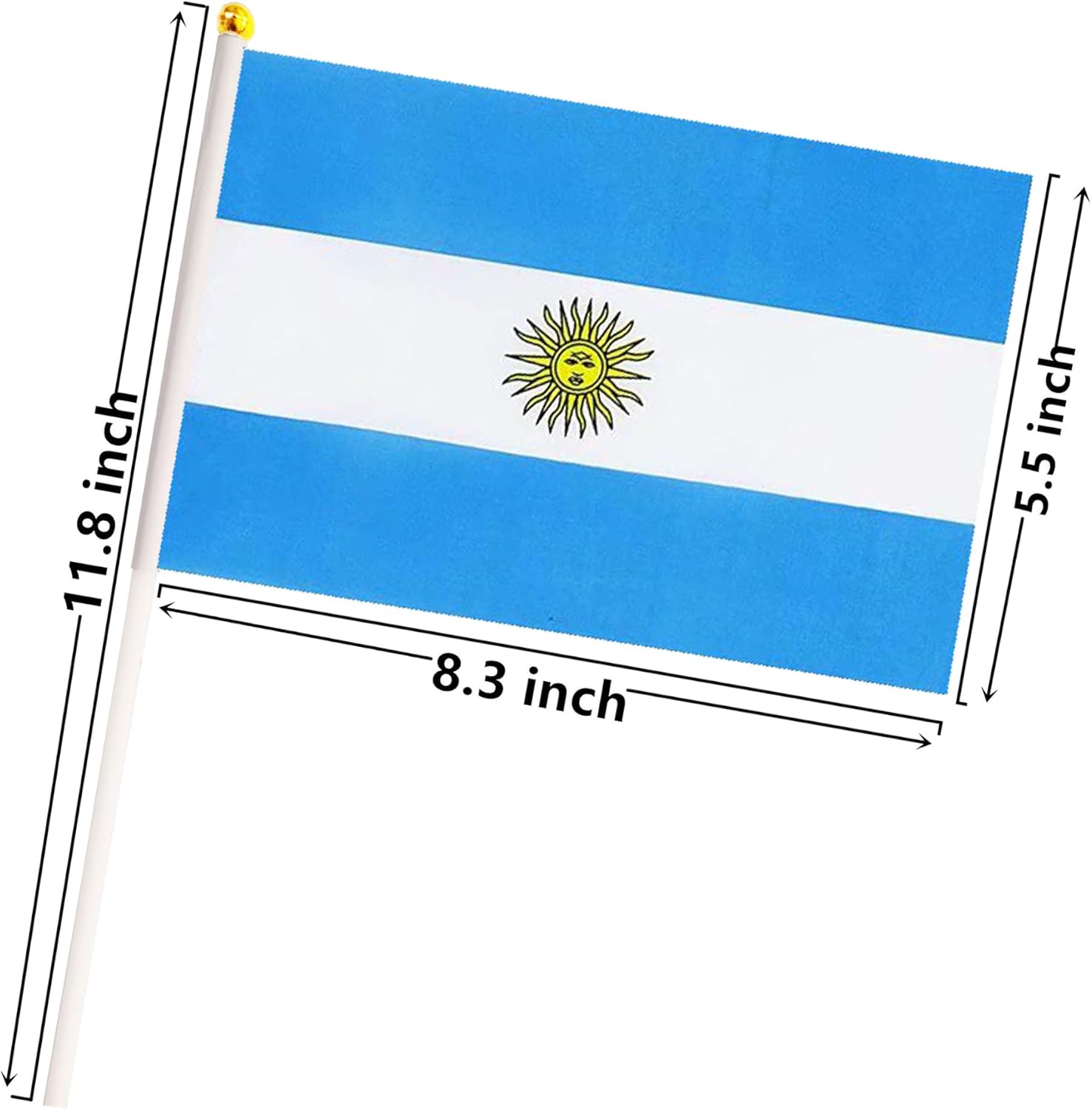 50 Pack Nicaragua Nicaraguan on Stick Flags,Small Mini Hand Held Nicaragua Nicaraguan Flags 5.5x8.3 Inch, Grand Opening, Carnival,Party Events Celebration