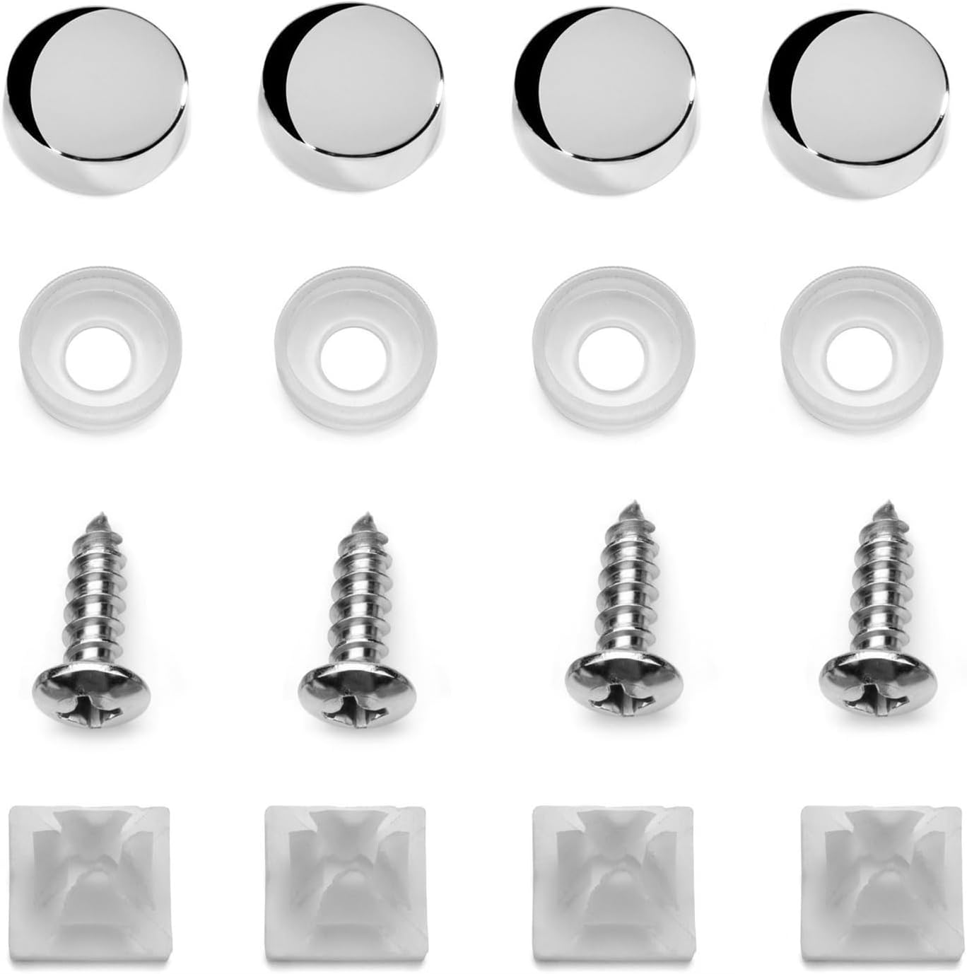 Stainless Steel Screws Fasteners for License Plates, Frames, and Covers on Domestic Cars, Trucks, Vans, SUVs - Rustproof
