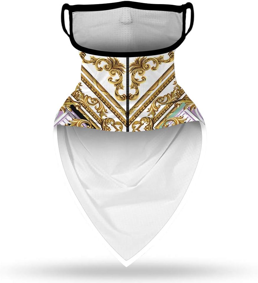 YAYOUREL Neck Gaiter Face Mask Bandanas for Men Women UV Face Scarf Cover Ear Loop Hole Facemask for Fishing Running Cycling