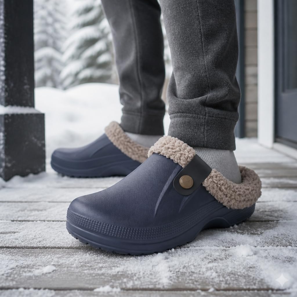 Beslip Fur Lined Clogs for Women & Men Fuzzy Slippers with Memory Foam