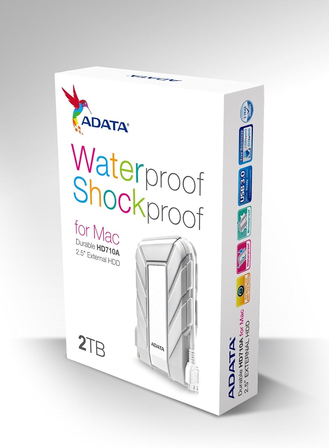 ADATA HD710 Pro - 4 TB External Hard Drive - Shockproof, Waterproof & Dustproof - Durable Storage - For Gamers, Students & Professionals - Mac, PC & Linux Compatible - Black - AHD710P-1TU31-CBK