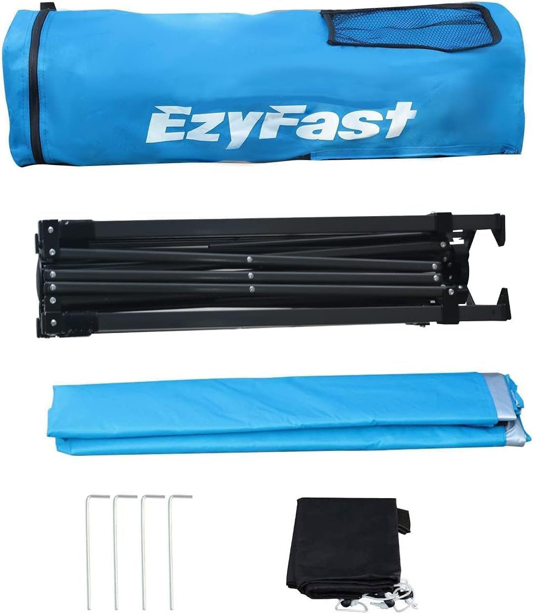 EzyFast Ultra Compact Backpack Canopy, Pop Up Shelter, Portable Sports Cabana, 7.5 x 7.5 ft Base / 6 x 6 ft top for Hiking, Camping, Fishing, Picnic