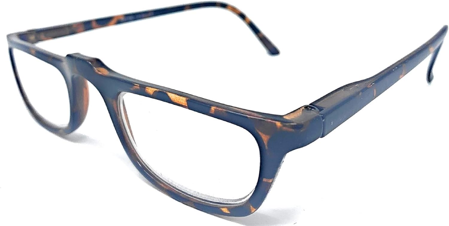 The Felix Rectangle Half Frame Reading Glasses, Unisex Half Rim Readers + 1.50 Dark Tortoise