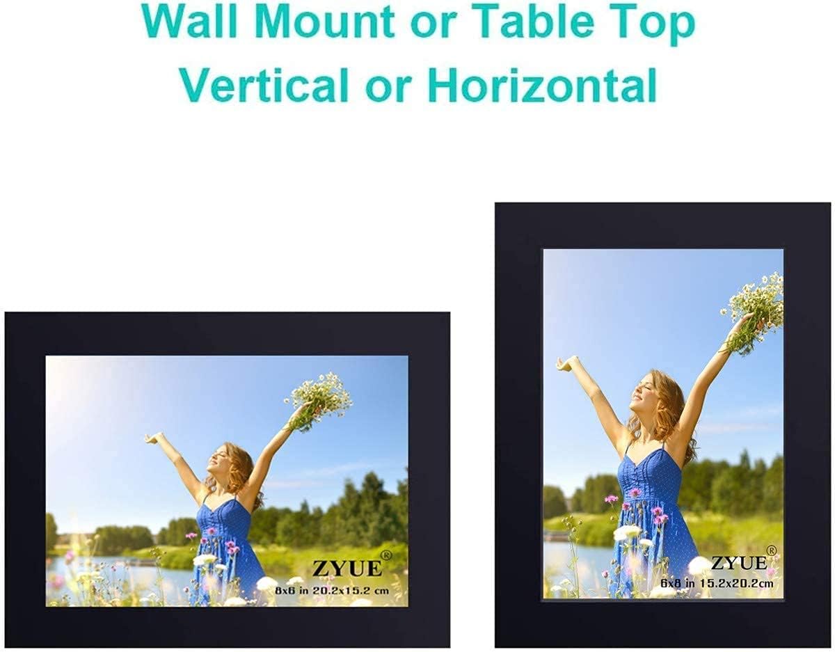 6x8 inch Picture Frame Made of 100% Solid Wood and High Definition PlexiGlass Display Pictures for Table Top Display and Wall Mounting Photo Frame