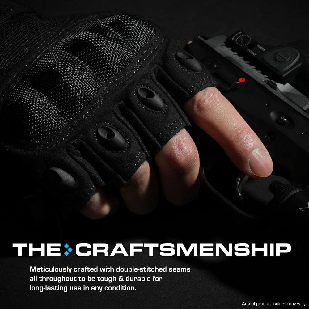 Glove Station Fingerless Knuckle Motorcycle Gloves, TACHK200