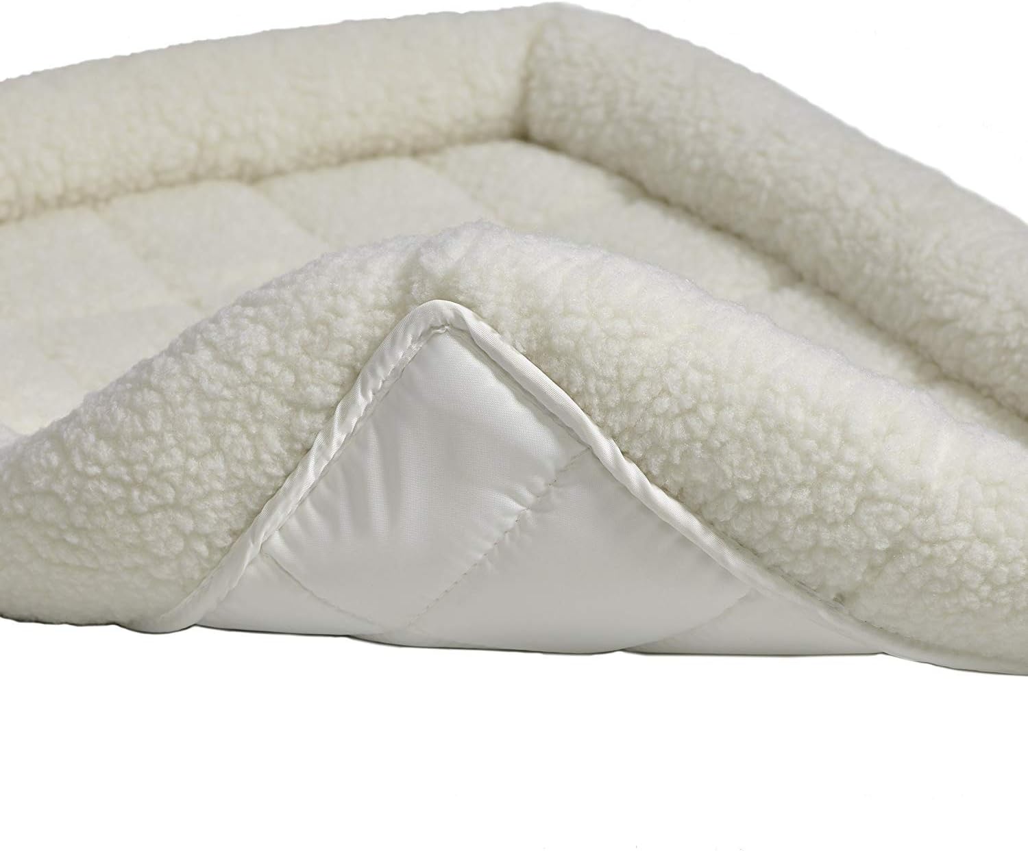 MidWest Homes for Pets QuietTime XXS Dog Bed – Cinnamon Faux Fur Bolster, Ultra-Soft and Machine Washable, Fits 18-Inch Crates and Carriers, for Small Dogs and Cats
