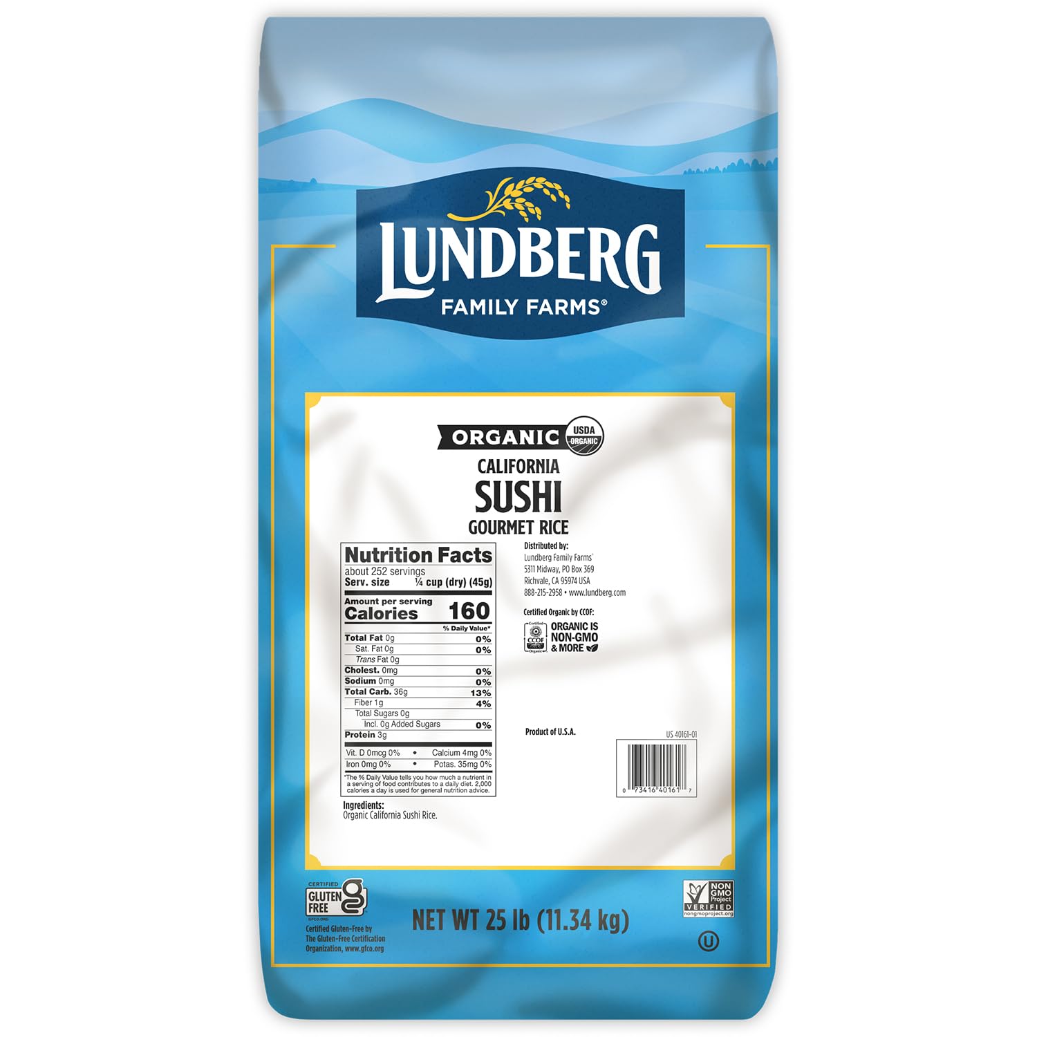 Lundberg Basmati Rice, Long Grain White Rice - Non-Sticky, Fluffy, Nutty, Aromatic Rice, Vegan Food, Healthy Meals, Gluten-Free, Grown in California, 64 Oz