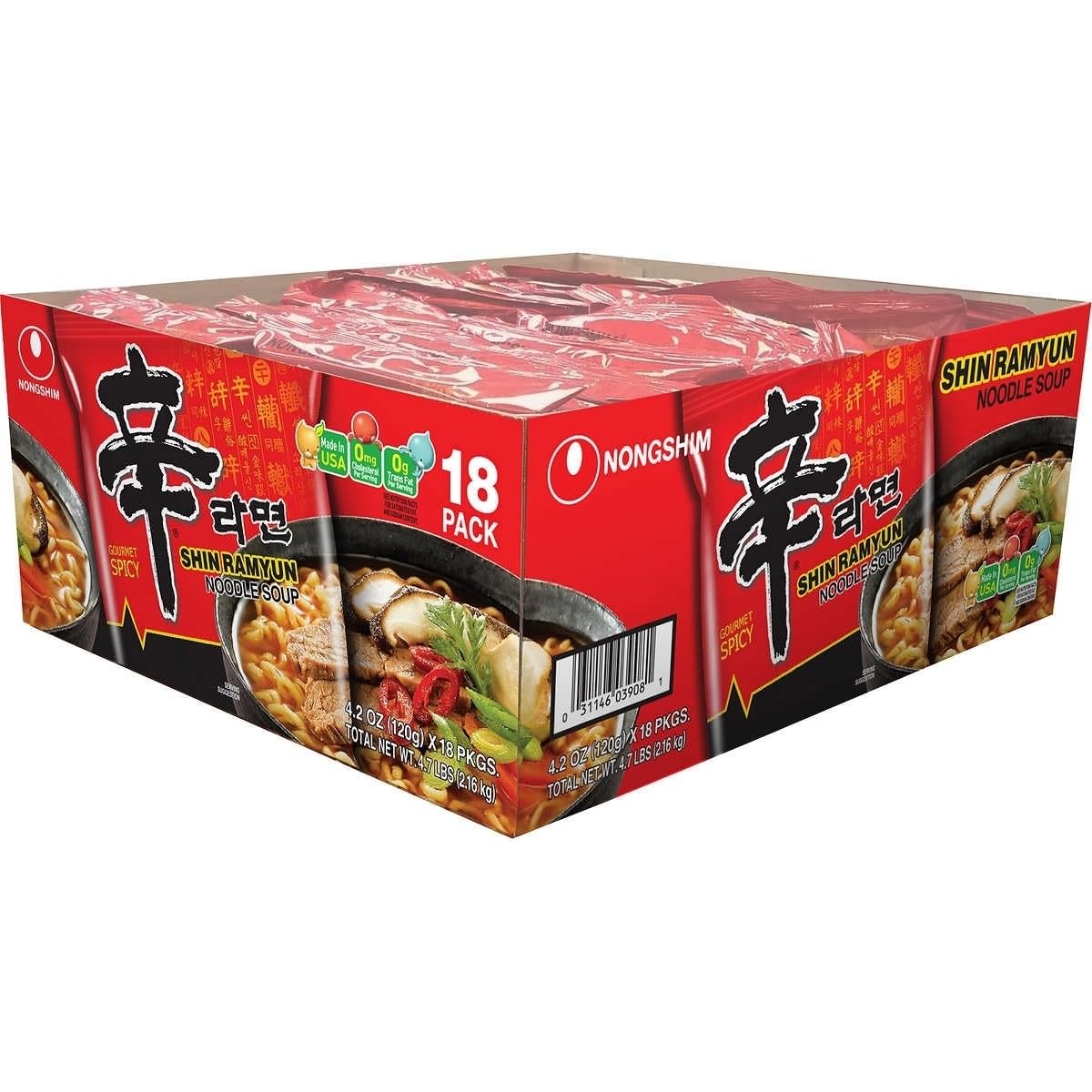 Nongshim Shin Noodle Ramyun, Gourmet Spicy Picante, 4.2-Ounce Packages (Pack of 16)