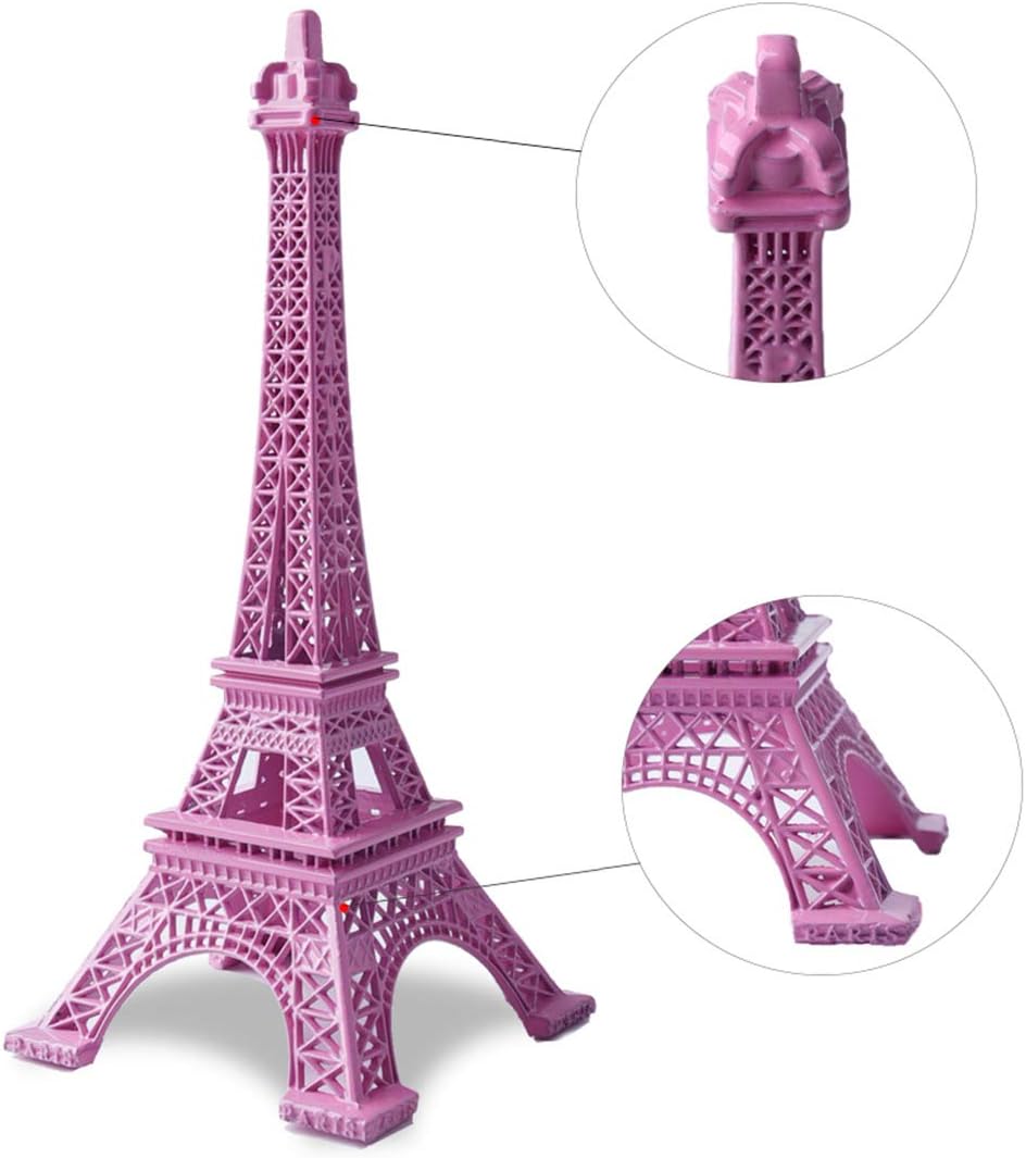 ESHATO Gold Metal Eiffel Tower Statue, 7inch Decorative Figurine Replica Stand Holder for Cake Topper Table Decor Gift Party Home Decoration