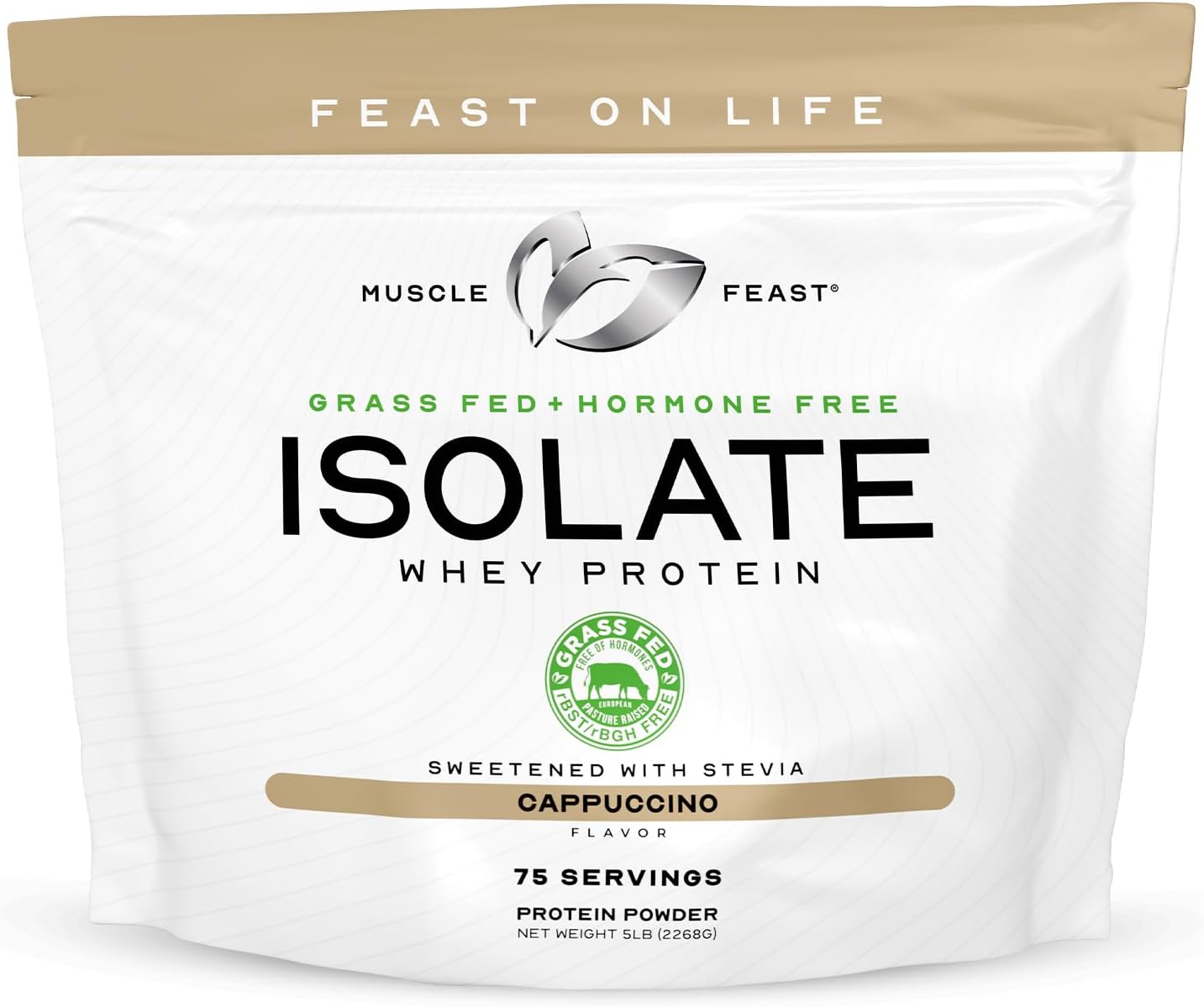 Muscle Feast Grass-Fed Whey Protein Isolate Powder, Chocolate (2lb) | All Natural Hormone Free Pasture Raised, Whey Isolate Protein for Men & Women, Clean, Non-GMO, Delicious Isolate Protein