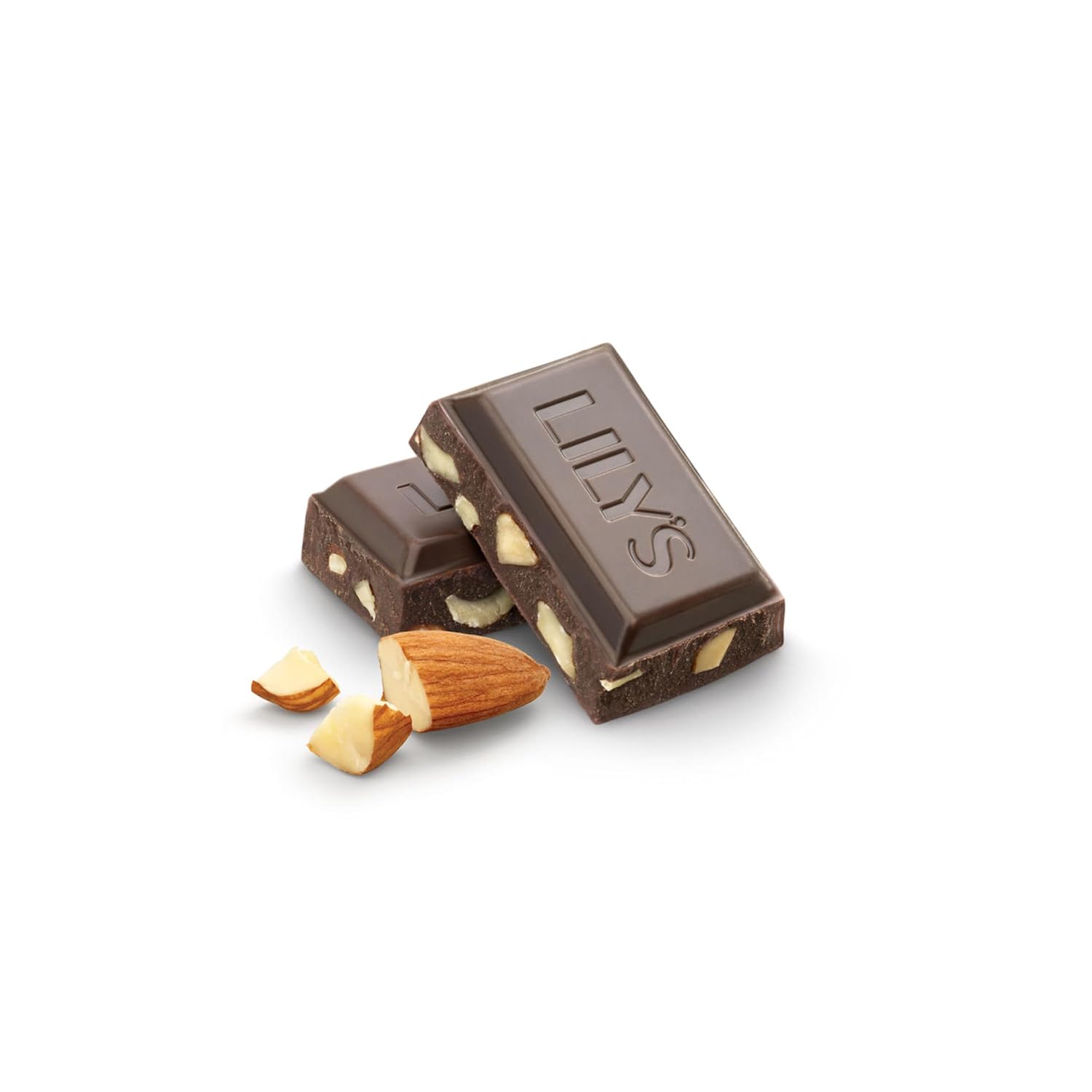 LILY'S Almond Dark Chocolate Style No Sugar Added, Sweets Bars, 3 oz (12 Count)