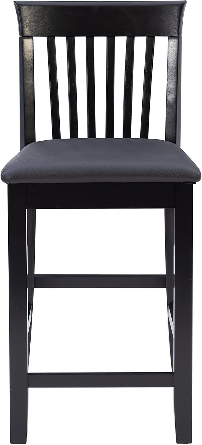 Linon Torino Collection Craftsman Counter Stool, 17.25"W x 19.5"D x 37"H, Black
