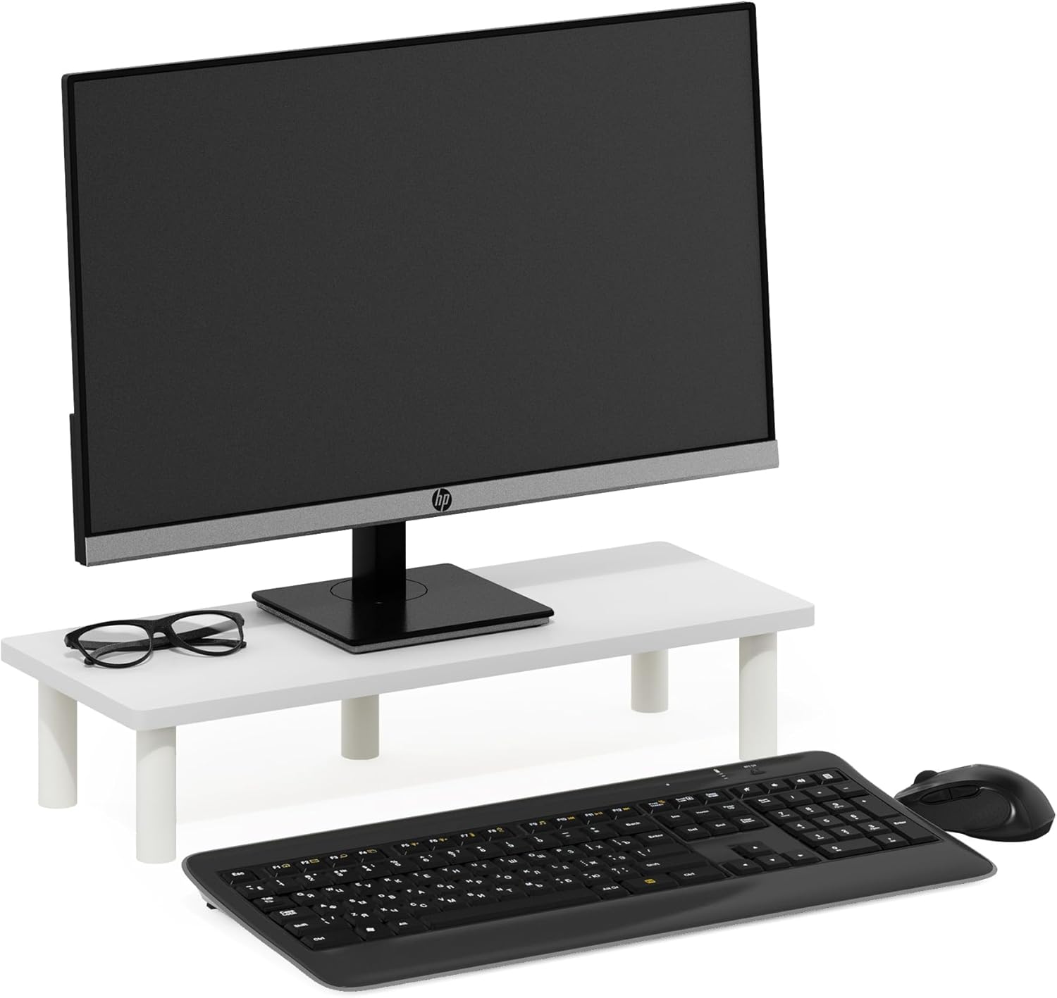 FURINNO Turn-N-Tube Monitor Stand, French Oak Grey/Black