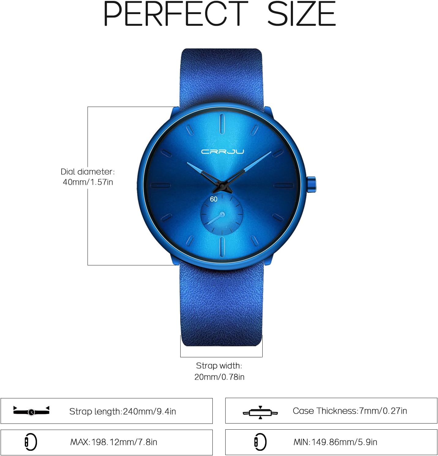 Mens Watches Ultra-Thin Minimalist Waterproof-Fashion Wrist Watch for Men Unisex Dress with Leather Band