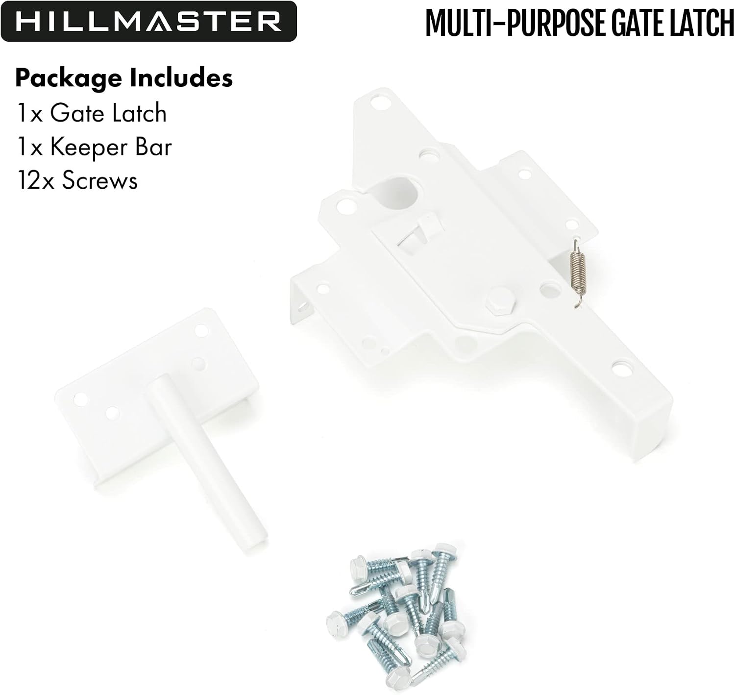 HILLMASTER Heavy Duty Self-Locking Gate Latch for Wooden Fence, Post Mount Automatic Gate Lock Gravity Door Latch Hardware for Secure Pool