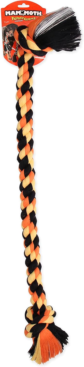 Mammoth Flossy Chews Color Rope Tug – Premium Cotton-Poly Tug Toy for Dogs – Interactive Dog Rope Toy – Tug Dog Chew Toy