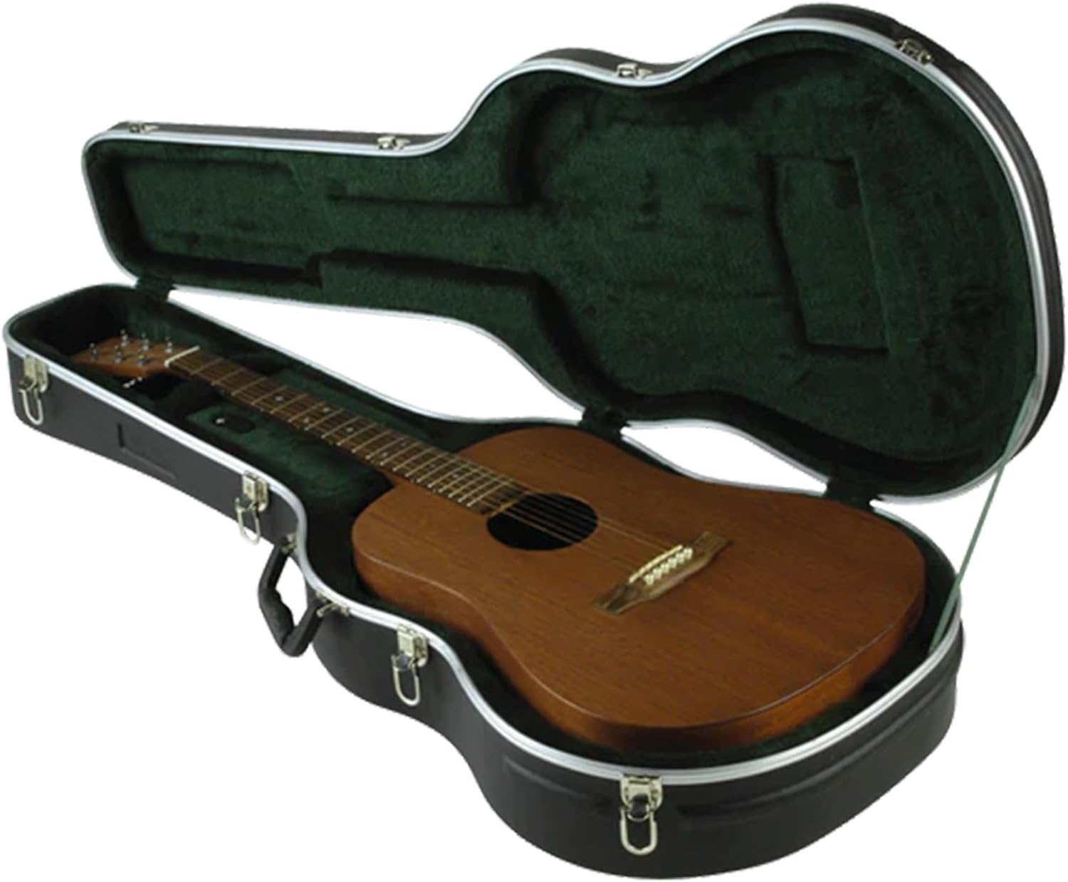 SKB Hardshell Travel Case for Dreadnought Acoustic Guitars, Molded In Bumpers for Protection, Plush Lined Interior and Latches