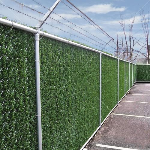 Privacy Fence Screen 4'x10' Hedge Slats for Chain Link, Heavy Duty | Privacy Artificial Grass Garden Fence for Outdoor Wall, Balcony, Patio,Yard, and For Dog Pet Hedge Slat | Heavy Duty