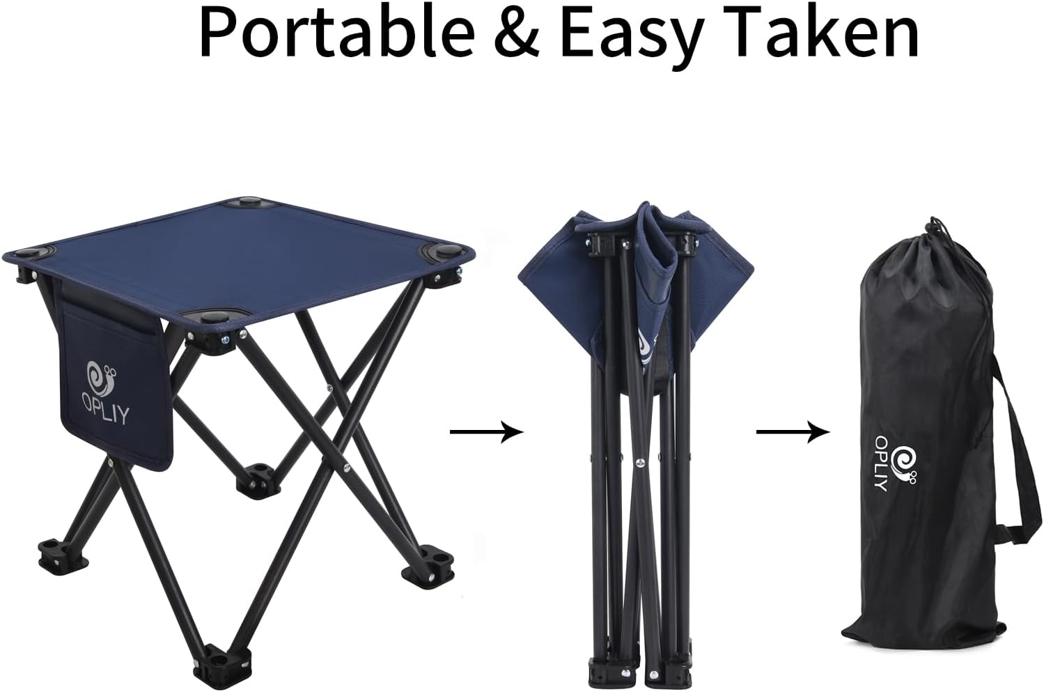 Opliy Camping Stool, Folding Small Chair Portable Camp Stool for Camping Fishing Hiking Gardening and Beach, Camping Seat with Carry Bag (Blue-Leaf)