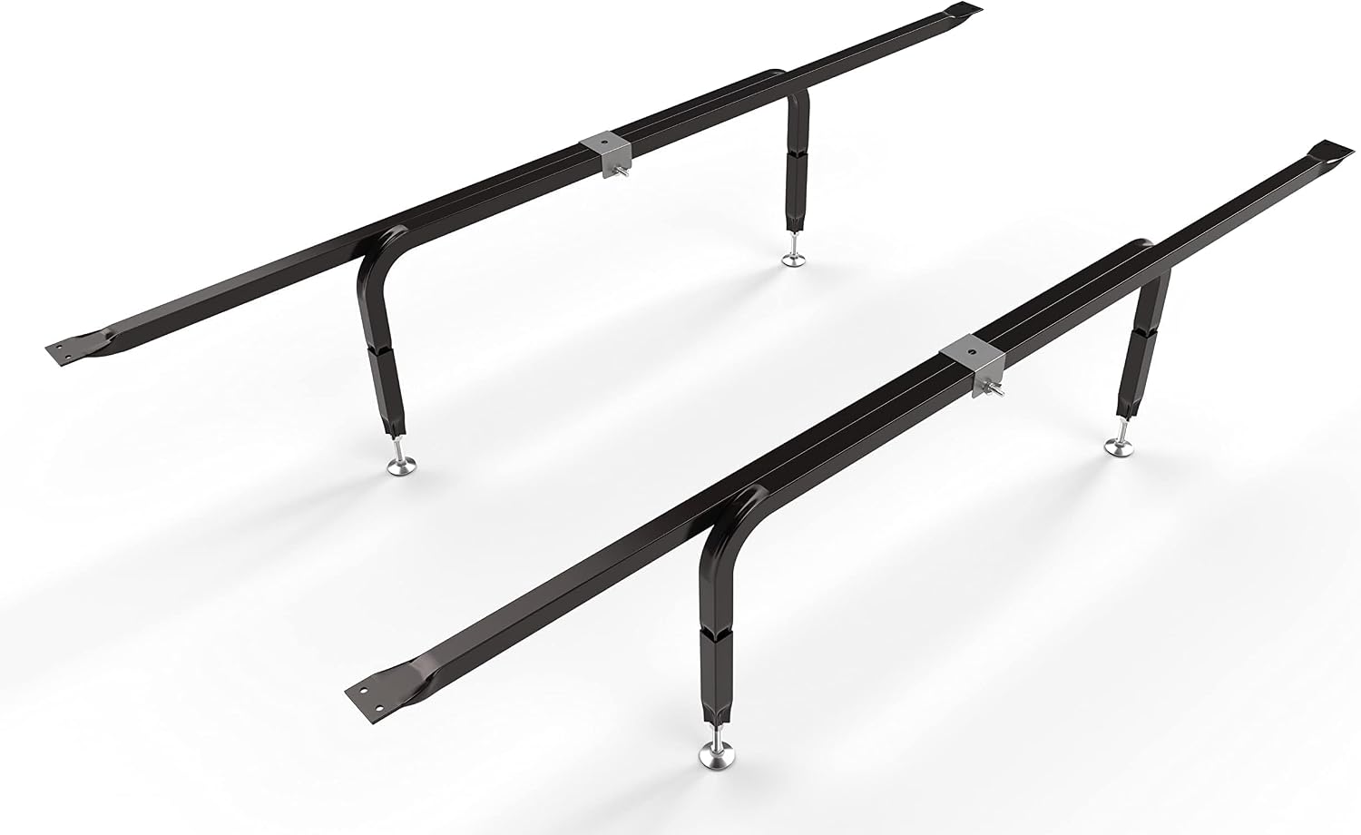 Bed Slats Center Support System | Adjustable Length & Height Tubular Steel with 4 Legs | Fits Full, Queen, King & California King Bed Frames
